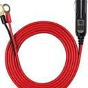 GELRHONR Car Cigarette Lighter Male Plug to O Ring Terminal with ON Off Switch Adapter Cable,12V-24V 16AWG Auto Cigarette Lighter Extension Cable Cord with 15A Fuse (2M/6.5Ft)