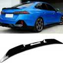 Rear Spoiler Compatible with BMW G60 530i 540i 550e i5 M60 2024-2026, Gloss Black PSM Style Trunk Exterior High Kick Tail Deck Lid Wing Lip Splitter Sedan