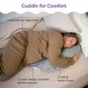 Boppy Cuddle Pregnancy Pillow - Compact Ergonomic Maternity Pillow, Versatile Support, Great Side Sleeper Pillow, Washable, with Cooling Rayon Cover - Gray Basket Weave