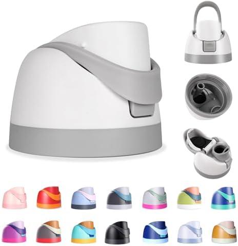 Ruzkq Replacement Lid for Owala Freesip, Compatible with Owala Cup 16oz 24oz 32oz 40oz, One Button Water Bottle Top Lid for Owala Freesip, Leakproof, BPA-Free (Ash White)