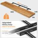 Fun Memories Floating Shelves for Wall Decor, Rustic Solid Elm Wood Live Edge Floating Shelves Wall Mounted, Heavy-Duty Shelf with Invisible Bracket for Living Room Kitchen, 48 Inch Set of 1, Natural