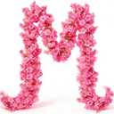 YRIOWMI 10PCS 59FT Artificial Silk Cherry Blossom Garland, Hanging Sakura Flower Vines for Wedding Party Home Arch Office Sakura Decor (Deep Pink)