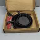 3 piece set, cookware set 6, 8, 10 Inches, for frying, saute, &more, easy use in the oven, stove, grill, or campfire, black, with silicone heat-resistant cover