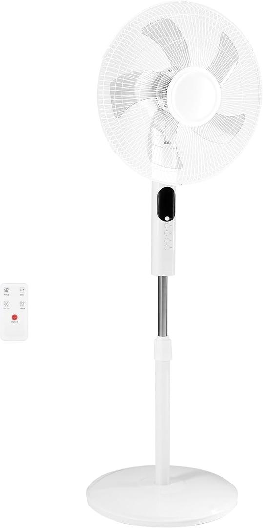 OLIXIS 17" Standing Fan with Remote, Oscillating Pedestal Fans for Bedroom w/ 15H Timer, Stand Up Fan w/ 3 Speed & 3 Wind Modes, Adjustable Height & Tilt Head, 17"*17"*51.18"