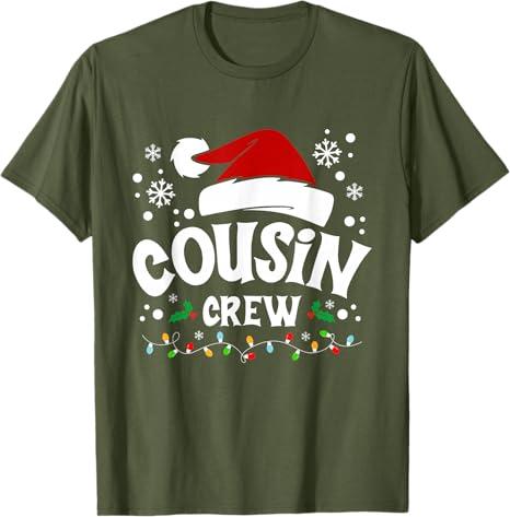 Christmas Cousin Crew Matching Family Xmas Pajama Lights T-Shirt Size S