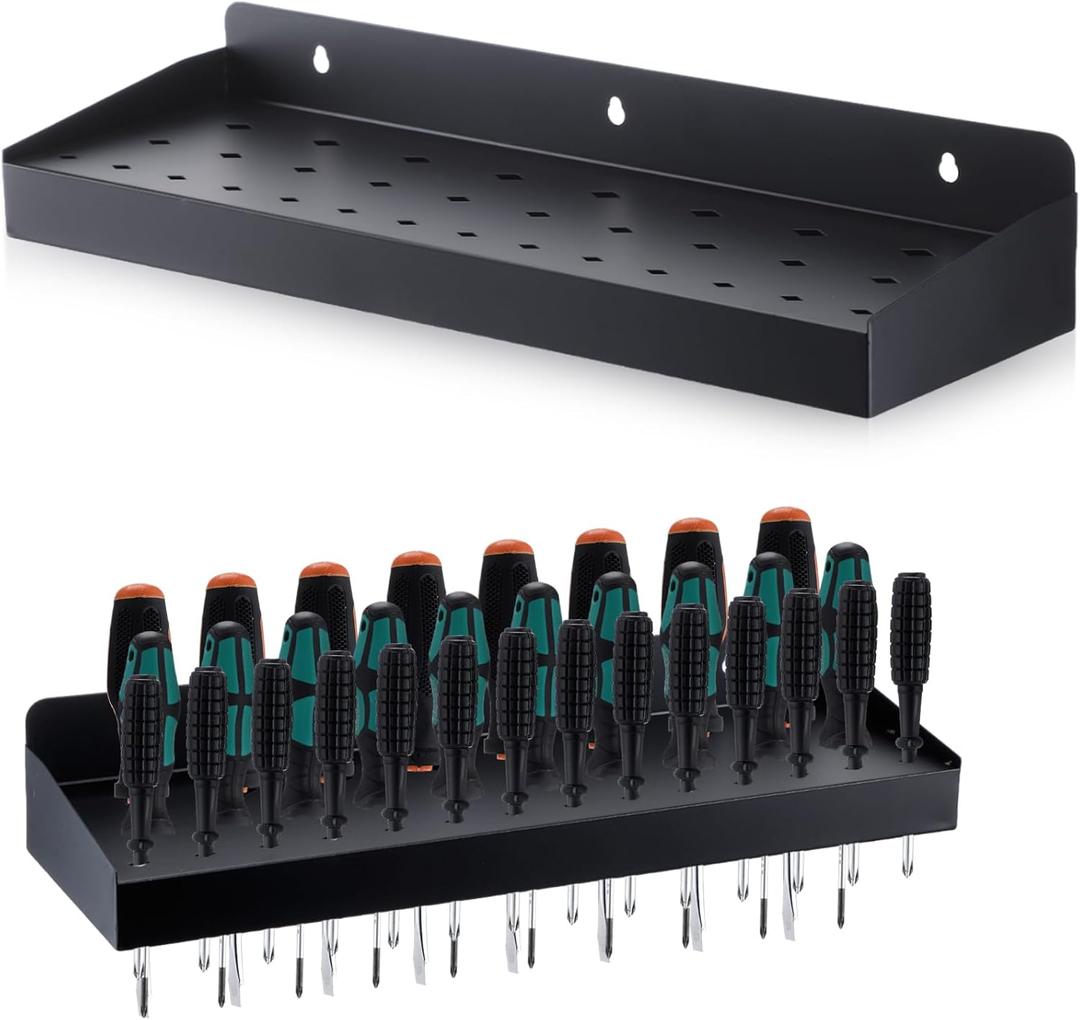 Screwdriver Organizer Metal Hammer Holder Plier Wall Mount Tool Organizer, Tool Storage Rack for Workshop, Home (Screwdriver)