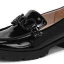 LifeStride Womens London 2 Loafers Black Patent 8.5 W