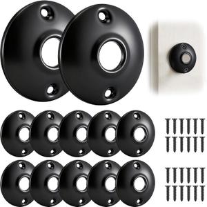 Saillong 12 Pack Vintage Door Knobs Round Rosettes, Classic Old Style Door Knob Replacement for Interior Doors, Antique Doors Knob Backplate for Classic Home Restoration (Matte Black)