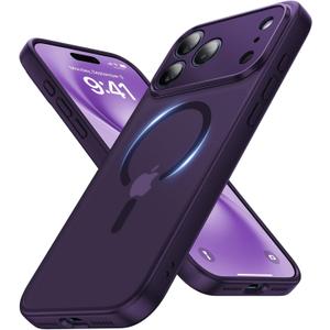 Magnetic for iPhone 17 Pro Max Case [Full Camera Protection][Military-Grade Protection][Compatible with MagSafe] Shockproof Protective Slim Phone Case for iPhone 17 Pro Max, Dark Purple