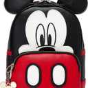 Disney Backpack For Women | Mickey Mouse Backpack With Keychain | Cute Mini Backpacks | Womens Bag | One Size Black