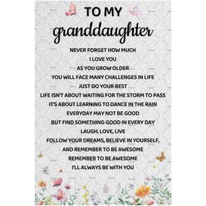 4 x To My Granddaughter Never Forget How Much I Love You Metal Tin Sign I'll Always Be with You Metal Tin Plaque Meaningful Tin Signs best granddaughter gifts 8x12 inch