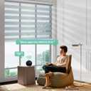 Yoolax Motorized Blinds with Remote, Electric Zebra Blinds for Indoor Windows, Room Darkening Smart Shades with Voice Control, Compatible with Alexa Google Home, APP Control, 38" W x 72" H, Grey