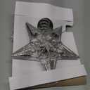 Brizled Silver Star Tree Topper Lights, 8"Hollow-Out Christmas Star Treetop with 20 LED Warm White Lights, Battery Powered Christmas Tree Top Star for Xmas Tree Indoor Party Home Office Decoration