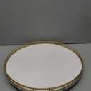 Oroyutor 16-Inch Oak Lazy Susan with Gold Rail and White Finish