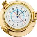 9" Diameter Solid Brass Porthole Tide Clock.Nagina International