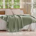 100% Cotton Cable Knit Throw Blanket, Large Lightweight Soft Knit Blanket for Sofa Couch Bed, Breathable All-Season Throw, Cozy Decorative Blanket, 60 x 80 Inch,Sage