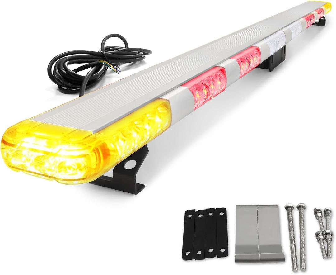 Agrieyes 2 in 1 Tow Truck Light Bar with Warning Lights, 45 Inch Trailer Light with Reverse Alarm, Tail, Turn Signal, Brake Light for Wrecker, Trucks, Vehicles, Snow Plow, Construction