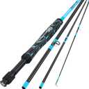 Sougayilang Fly Fishing Rod, Lightweight Ultra-Portable 4 Pieces 5/6wt Graphite 9' Fly Rod for Complete Starter with SuperPolymer Handle