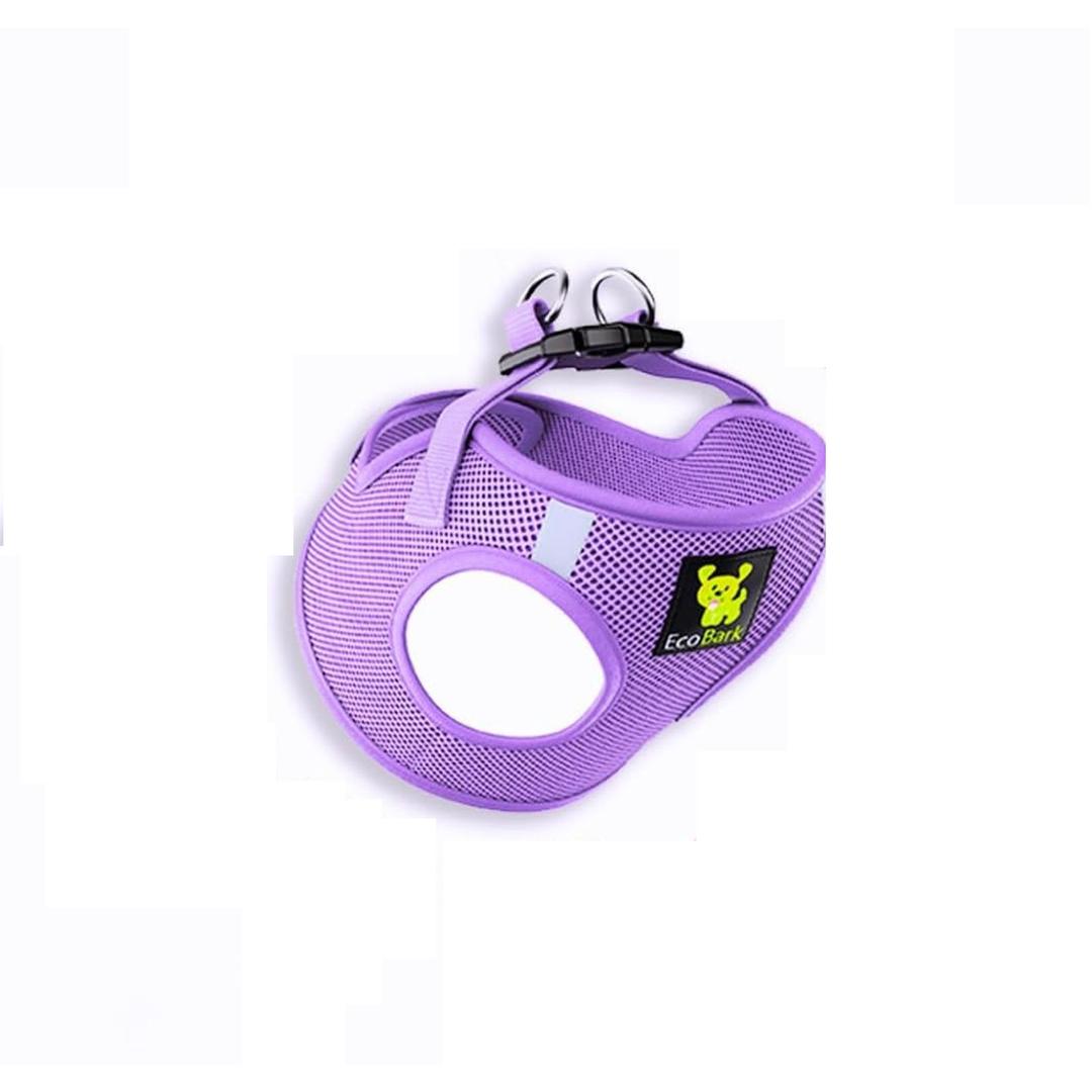 EcoBark Teacup Dog Harness - Step in Luxury Dog Harnesses for Teacup Breed Dogs - Reflective and Adjustable Mini Body Halter Vest -Tiny Soft Mesh Toy Breed Harness (Lavender, XXS) (XXS- 4 to 5 lbs- Chest Up to 11 in (Pack of 1))
