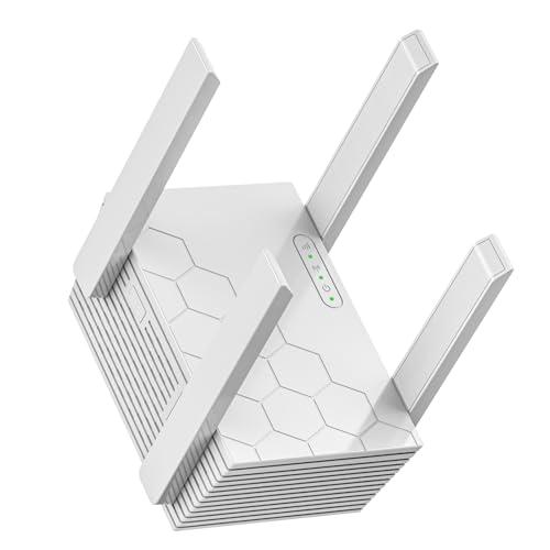 WiFi Extender Signal Booster Dual Band 5.8GHz&2.4GHz, WiFi Booster for Home Covers Up to 10200 Sq.ft and 45 Devices, Wireless Signal Amplifier 1200Mbps WiFi Repeater w/Ethernet Port, 1-Tap Setup