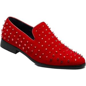 SPK26 Men's Vintage Velvet Rhinestone Designer Dress Loafers Slip On Shoes Classic Tuxedo Dress Shoes, 10
