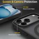 6 x PinLiSheng Magnetic for iPhone 17 Pro Max Case with 1 Screen Protector [Mil-Grade Drop Protection] [Compatible with Magsafe] Shockproof Slim Translucent Matte Protective Phone Case, Black