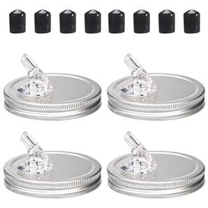 10 pack wide mouth pour spout lid for mason jar,Free flow pour spout for wide mouth mason jar 3.4 in,Perfect for any liquidLeak-Airtight Leak Proof and built to last