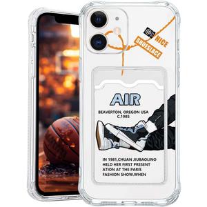 Brand Sports Shoes Card Holder Case Compatible with Cool iPhone 11 Case for Boys, Aesthetic Sneakers Soft Silicone Clear Shockproof Card Slots Phone Cover (Style 3)