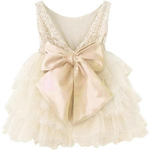 APRIL GIRL Flower Girl Dress, Lace Dress 3/ 4 Sleeve Dress (Ivory Tutu, 3T)
