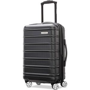Samsonite Omni 2 Global Carry-On Spinner Luggage - Compact Size For International Travel - Airline-Approved - Features Expandable Polycarbonate Shell, 360 Wheels, USB Power Hub - Charcoal - Black