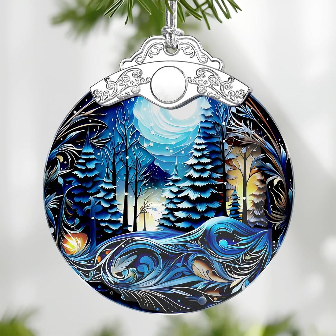 Christmas Ornament, Christmas Decoration, Holiday Decor, Heirloom Keepsake, Stained Glass, Gift Exchange, Gift Idea, Gifts for Coworker, Friend, and Family