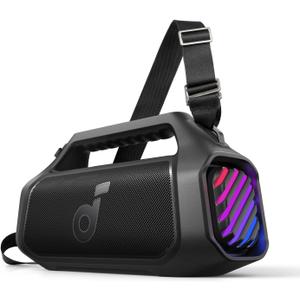 soundcore Boom 2 Plus By Anker, Outdoor Speaker, 140W, 2+2 Channel, BassUp 2.0, 20H Playtime, Fast Charge, IPX7 Waterproof, RGB Lights, Power Bank, Bluetooth 5.3, Portable for Outdoors, Camping, Beach (Black)