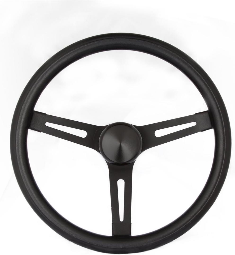 Grant 8540 Classic Series 13.5 inch Black 3-Slotted Black Spoke Steering Wheel