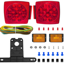fouwick LED trailer lights Kit, 12V Submersible Tail Marker Lights Wiring Lamp Harness for Boat Car Truck RV Utility snowmobile turn signal license plate stop reverse Trailer Accessories