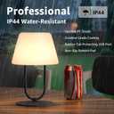 FUYO Cordless Table Lamp Waterproof, Rechargeble Shower Lamp, 3 Color-Temps & Dimmable Touch Desk Lamp, LED Night Light for Bathroom Patio Camping Restaurant Home (Black)