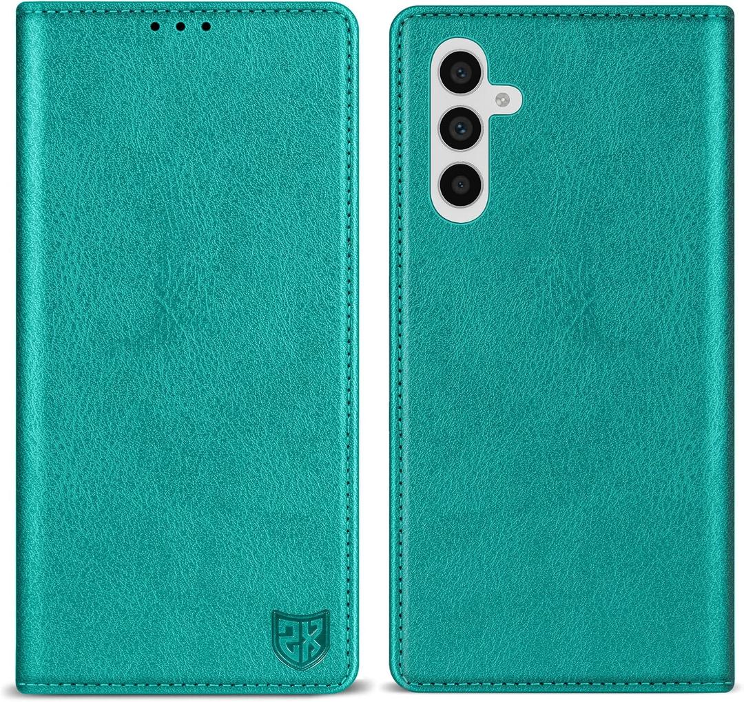 ZZXX for Samsung Galaxy A35 Wallet Case Strong Magnetic 6.6 inch,Lake Blue