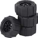 4Pcs RC Car Beach Tires,Universal Rubber Plastic RC Desert Wheels for 1/14 1/16 1/18 RC Car