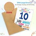 10th Birthday Card, Happy 10th Birthday Decorations for Boys Girls, 10.6×7.9 inches