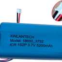 AOLIKES 3.7v 5200mAh 18650 1s2p Rechargeable Lithium-ion Battery with Jst PH2.0/3P Connector Plug Wires / 5C Cells, Support Fast Charging