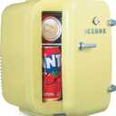 ICEBOX IBMF4SUN Mini Fridge For Bedroom, Skincare Refrigerator, Portable Cooler & Warmer for Makeup, for Office & Home, Mini (4 L / 6-Can), Sun Yellow