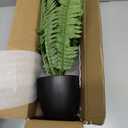 Hollyone 17.7" Fake Fern Potted Plant Small Artificial Boston Ferns in Pot 25 Leaves for Outdoors & Indoor Faux Fern Bush Plant for Patio Garden Farmhouse Windowsill Office Living Room Home Decor (Medium)
