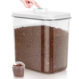 TBMax Dog Cat Food Storage Container 12-15 Lbs with Easy-Carrying Handles, Stackable Pet Food Dog Treat Container with Pop Up Lids, Airtight Food Storage Bin for Kitchen Organization