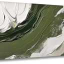 Abstract Wall Art Sage Green Wall Decor Green and White Modern Canvas Wall Paintings Modern Minimalist Artwork for Living Room Bedroom Bathroom Office Home Decor Can Be Hang Directly 20"x 40"