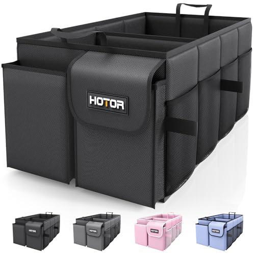 HOTOR Trunk Organizer - Car Organizer, Foldable Trunk organizer for SUVs & Sedans, Sturdy Car Organization for Car Accessories, Tools, Sundries, Black, 2 Compartments, 21.3"×12.6"×10.6", Medium, Black HOTOR Trunk Organizer - Car Organizer, Foldable Trunk organizer for SUVs & Sedans, Sturdy Car Organization for Car Accessories, Tools, Sundries, Black, 2 Compartments, 21.3"×12.6"×10.6", Medium, Black