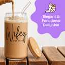 KLUBI Christmas Gift for Bride - Wifey Est 2025 Cup with Straw and Lid Cool Bridal Shower Gifts for Bride To Be Wifey Gifts for Wife Cup Tumbler Mrs Wedding 2025 (Wifey Est 2025 Clear Glass (16 Ounce))