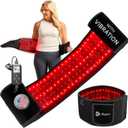 Lifepro Red Light Therapy Belt - 660nm & 850nm Near Infrared & Red Light Therapy for Body- Adjustable & Portable for Wellness & Relaxation (Black With Vibration)