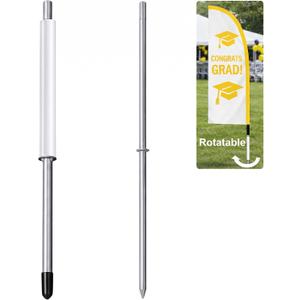 Hahafelt 2 Pcs Rotatable 22.7in Feather Flag Base, Ground Spike Stake