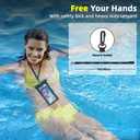 Waterproof Phone Pouch, IPX8 Cell Phone Case for iPhone 15 14 13 Pro Max Plus Galaxy S22 S23 up to 7" Essential Dry Bag for Beach Cruise Ship, 2 Pack(Black+White)