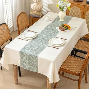 Linen Tablecloths for Rectangle Tables,6 FT Table Cloth Advanced Waterproofing Technology for Dinningroom,Farmhouse (70" x 55"Fits tables 48"-60" in length, Green Bx)