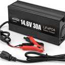 12V 30A LiFePO4 Battery Charger, 14.6V Lithium Battery Charger, Fast Charging, Over-Current and Over-Voltage Protection for 12V Lithium Iron Phosphate Batteries